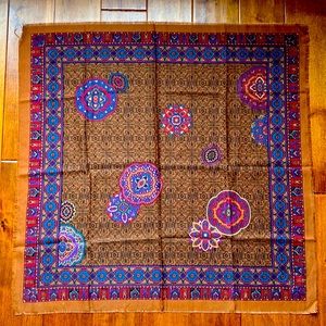 Vintage brown print scarf Challis by Berkshire